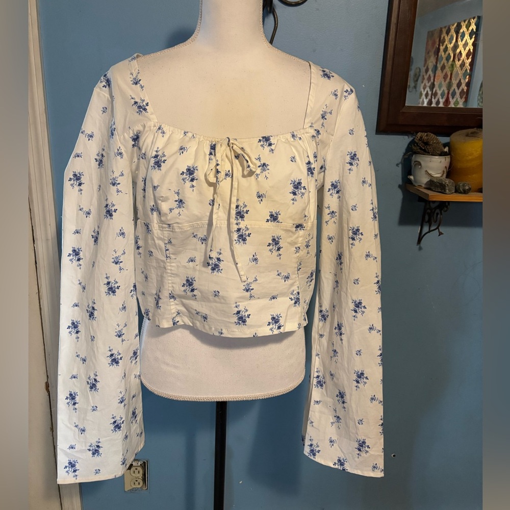 Wild Fable, Floral, Cropped, Blouse